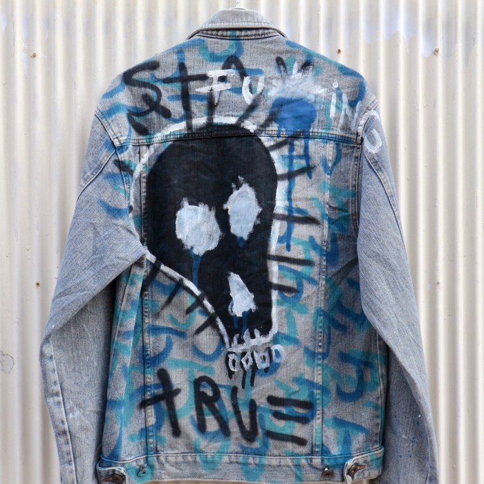 【完全一点物 hand-painted denim jacket】 | Vintage.City 빈티지숍, 빈티지 코디 정보
