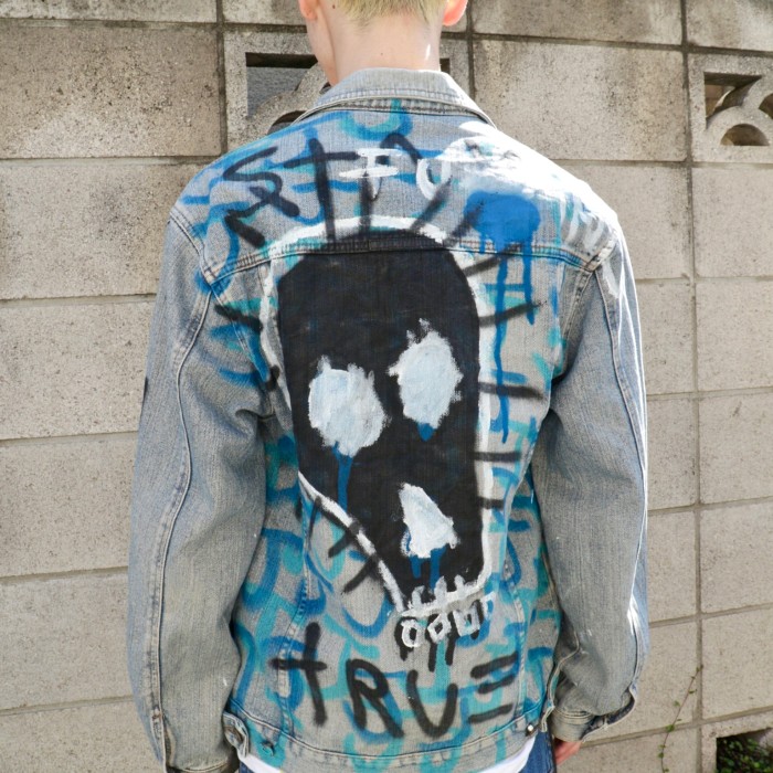 【完全一点物 hand-painted denim jacket】 | Vintage.City 빈티지숍, 빈티지 코디 정보