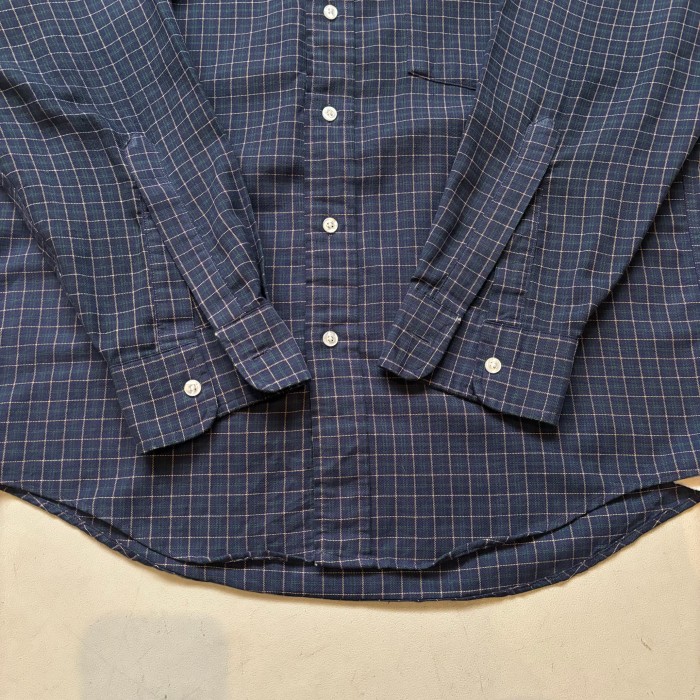 80s LLBean B/D check shirt “single needle tailoring” “size 15 1/2-32” 80年代 エルエルビーン ボタンダウンシャツ チェックシャツ シングルニードルテーラリング | Vintage.City 古着屋、古着コーデ情報を発信