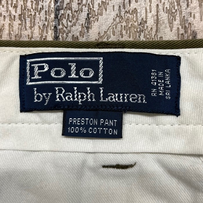 90'S RALPH LAUREN "PRESTON PANT" ノープリーツ チノパンツ オリーブ (VINTAGE) | Vintage.City 古着屋、古着コーデ情報を発信