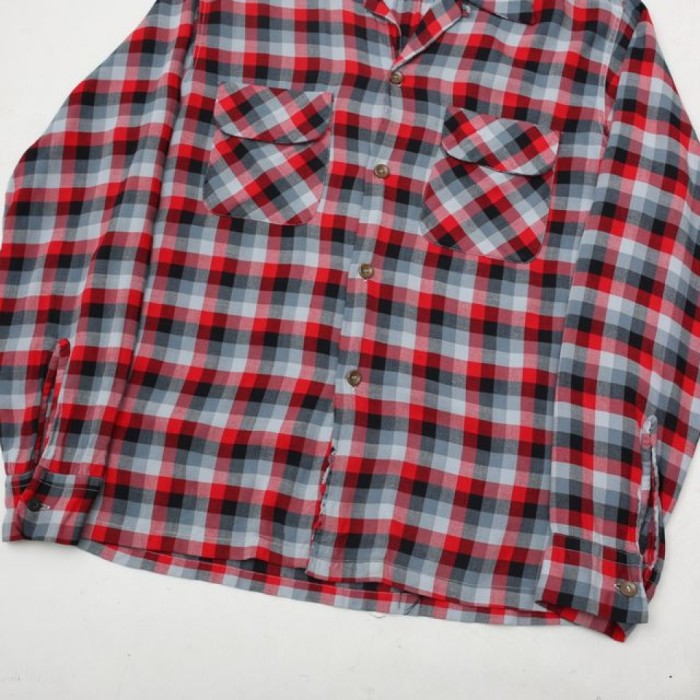 70's Rayon Plaid L/S Shirt | Vintage.City 빈티지숍, 빈티지 코디 정보