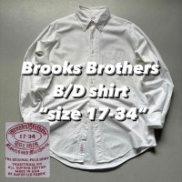 Brooks Brothers B/D shirt “size 17-34” ブルックスブラザーズ ボタンダウンシャツ 白シャツ 無地 | Vintage.City 빈티지숍, 빈티지 코디 정보