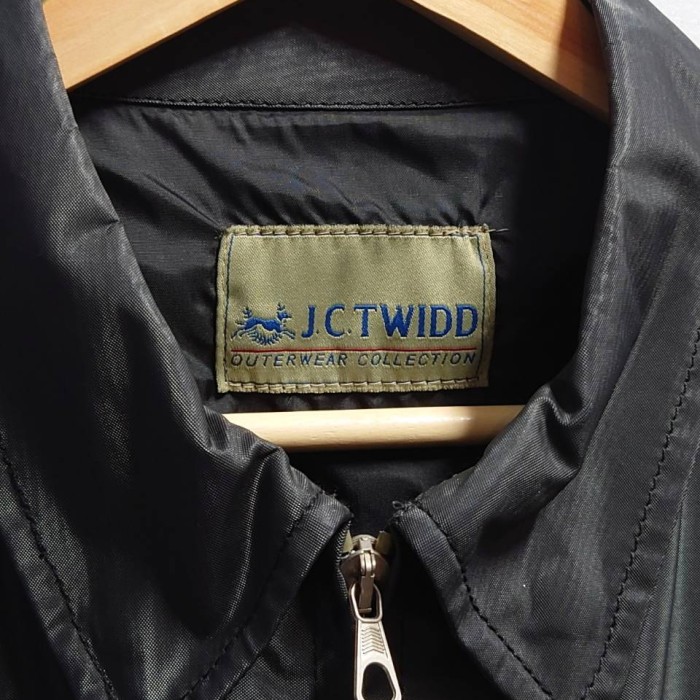 90’s J.C.TWIDD “OUTERWEAR COLLECTION” イタリア製 ラバーコーティング ジャケット ブラック サイズ48 ジップアップ 裏地付き | Vintage.City 古着屋、古着コーデ情報を発信